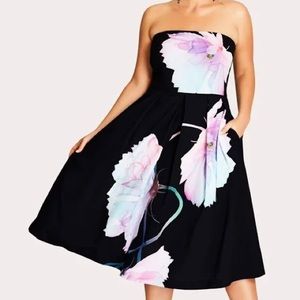 City Chic Women's Plus Pretty Bloom Strapless Party Dress